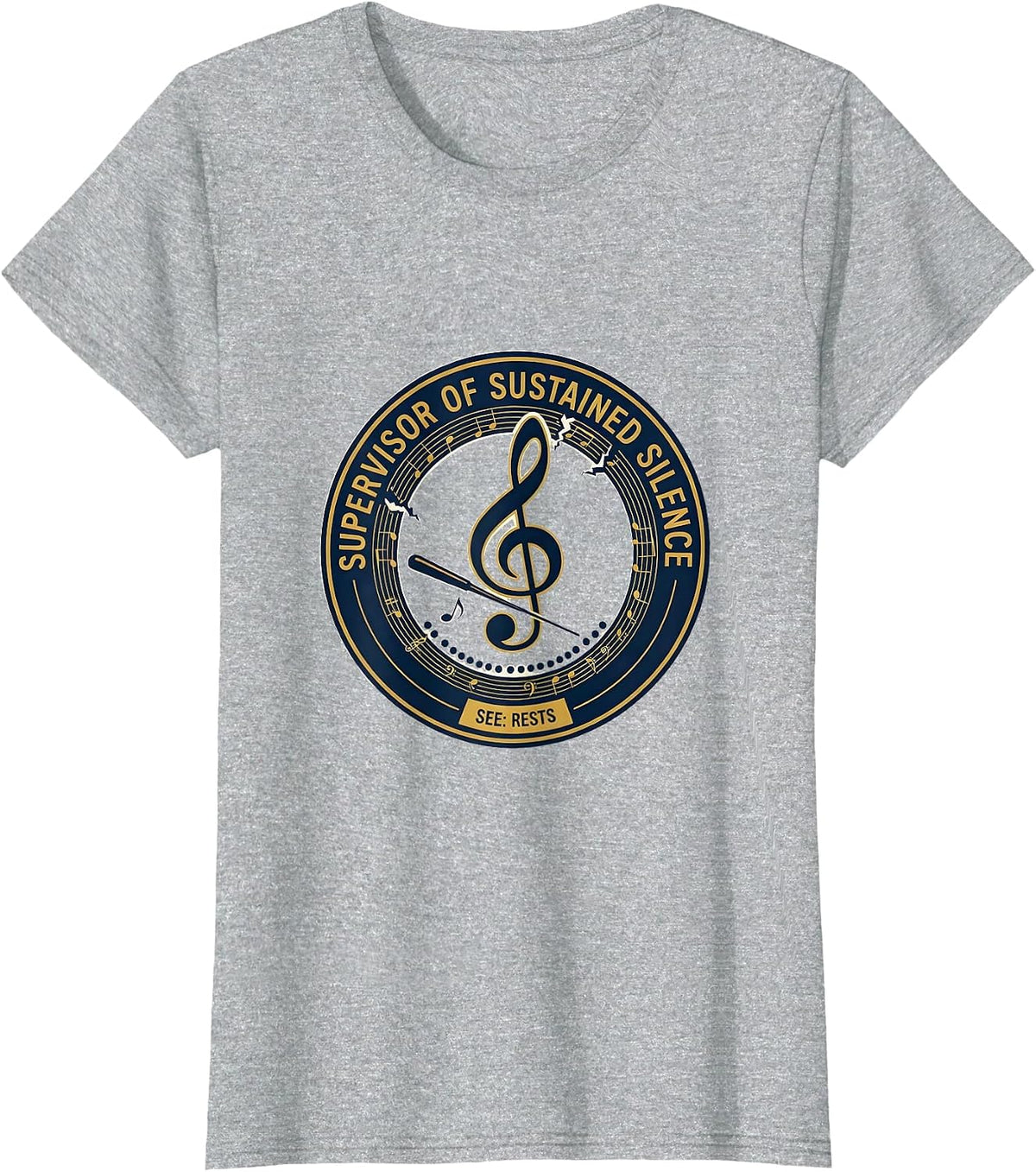 Supervisor of Sustained Silence Funny Music Teacher Gift T-Shirt - Heather Grey