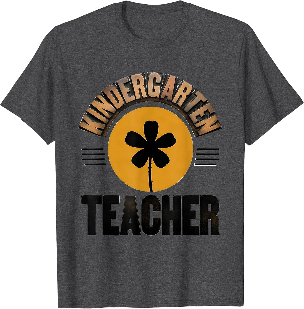 KINDERGARTEN teacher Whimsical Wildflower Back To School T-Shirt - Dark Heather Grey
