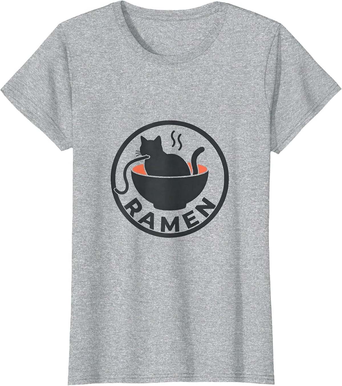Women's RAMEN Minimalist Kawaii Cat Anime Funny Japanese Ramen Gift T-Shirt - Heather Grey