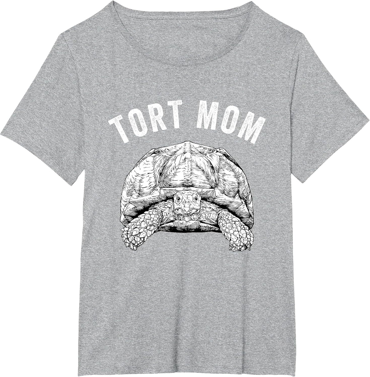 Tort Mom Sulcata Tortoise Mama African Spurred Tortoise T-Shirt - Heather Grey