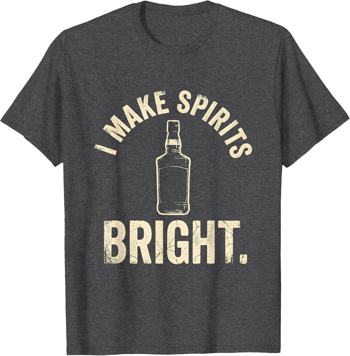I Make Spirits Bright Bartender Holiday Design T-Shirt - Dark Heather Grey