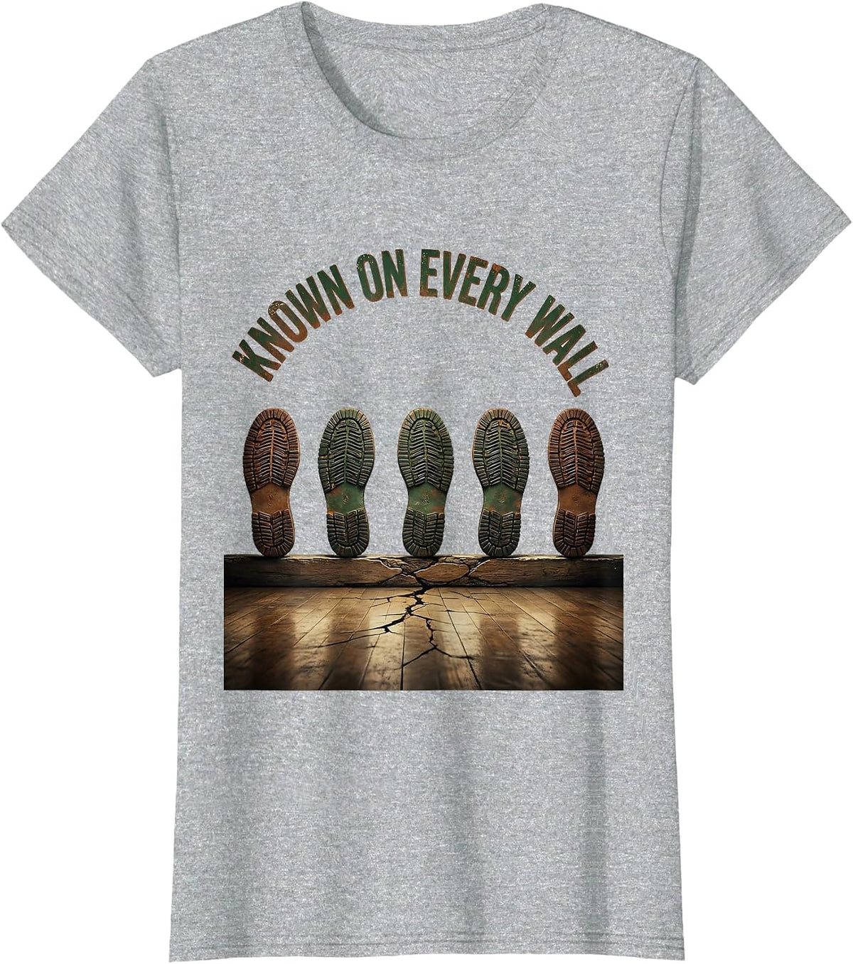 Known On Every Wall Vintage Dance Lover Line Dance Humor T-Shirt - Heather Grey