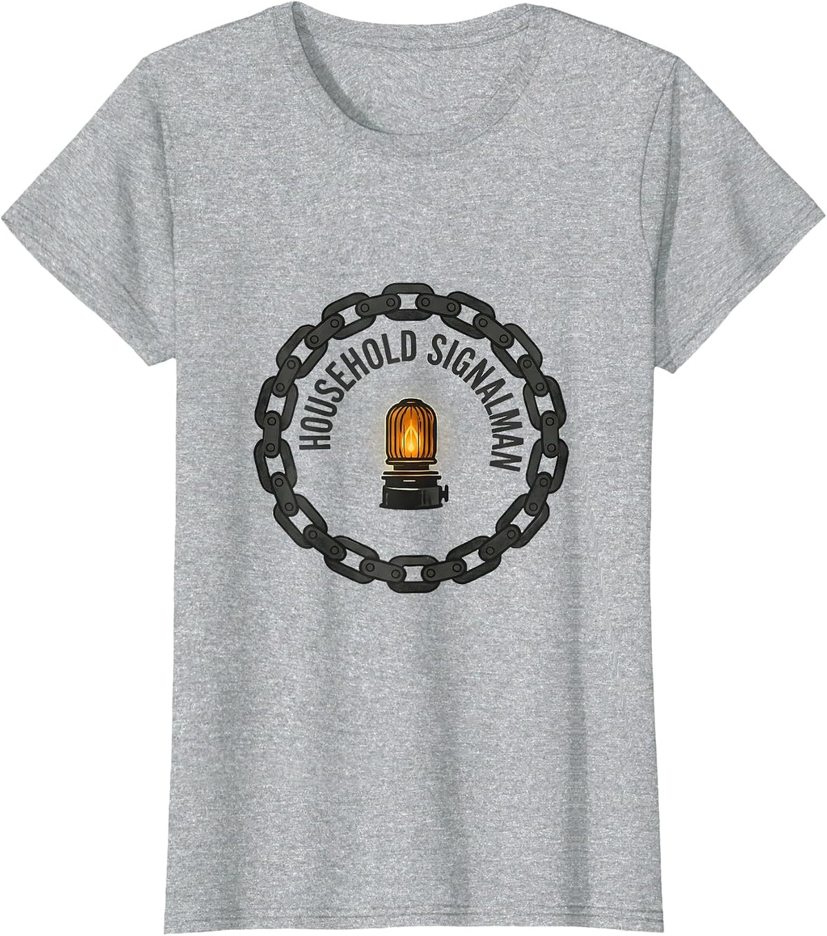 Household Signalman Editorial Conceptual Train Enthusiast T-Shirt - Heather Grey