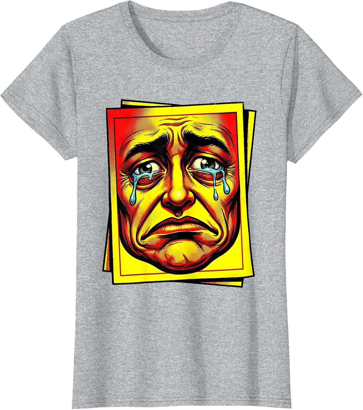 Funny Report Card Sad Face Teacher Humor Gift T-Shirt - Heather Grey