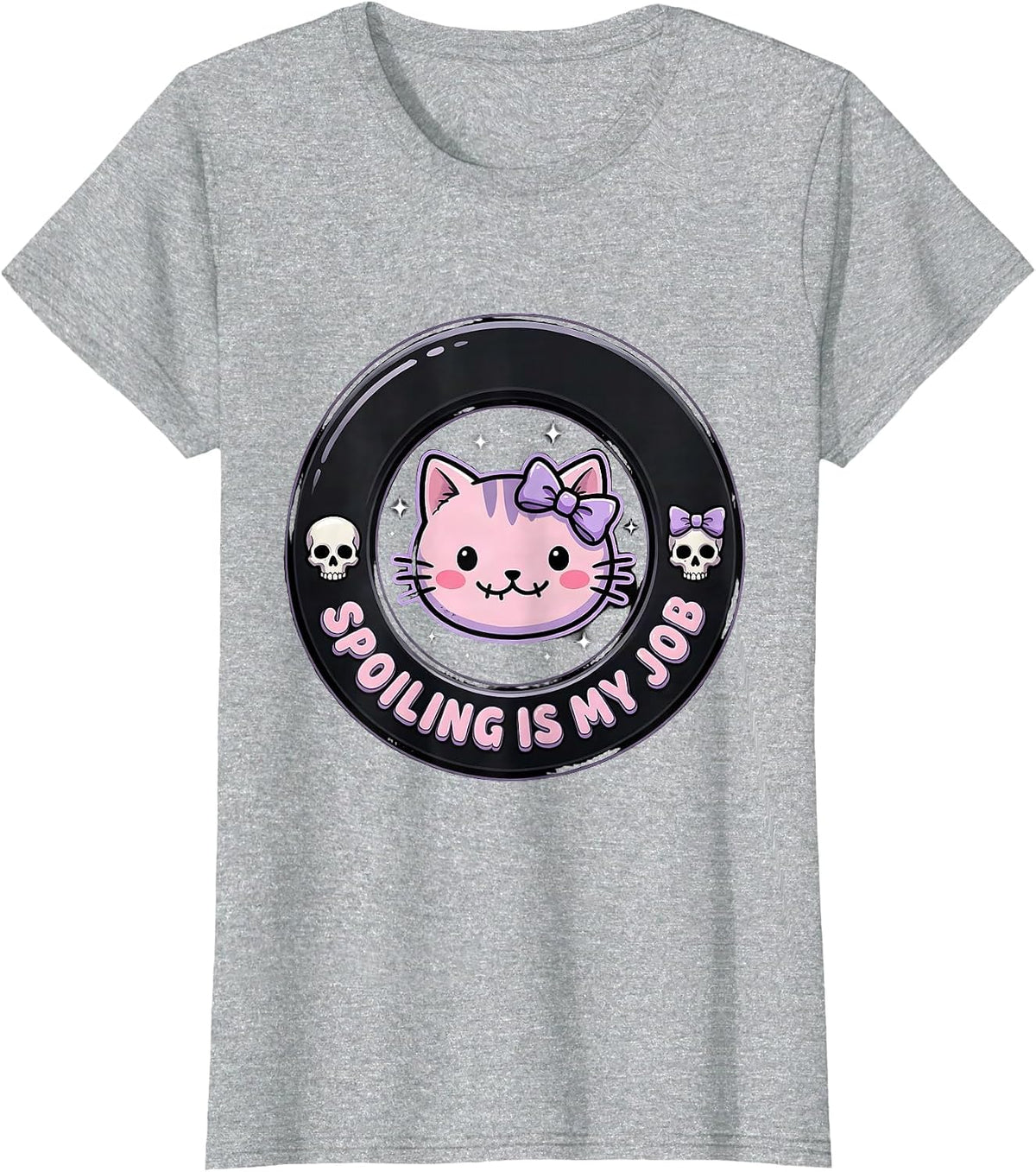 Spoiling Is My Job Proud Grandparent Mimi Design T-Shirt - Heather Grey