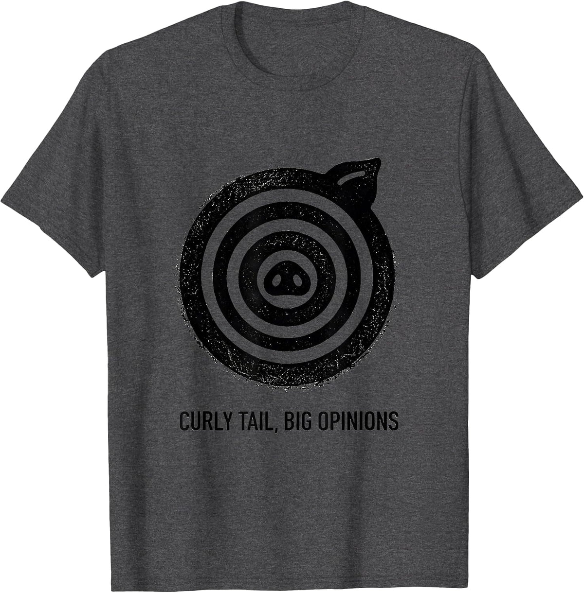 Men's Curly Tail, Big Opinions Funny Guinea Pig Lover Pet Humor T-Shirt - Dark Heather Grey