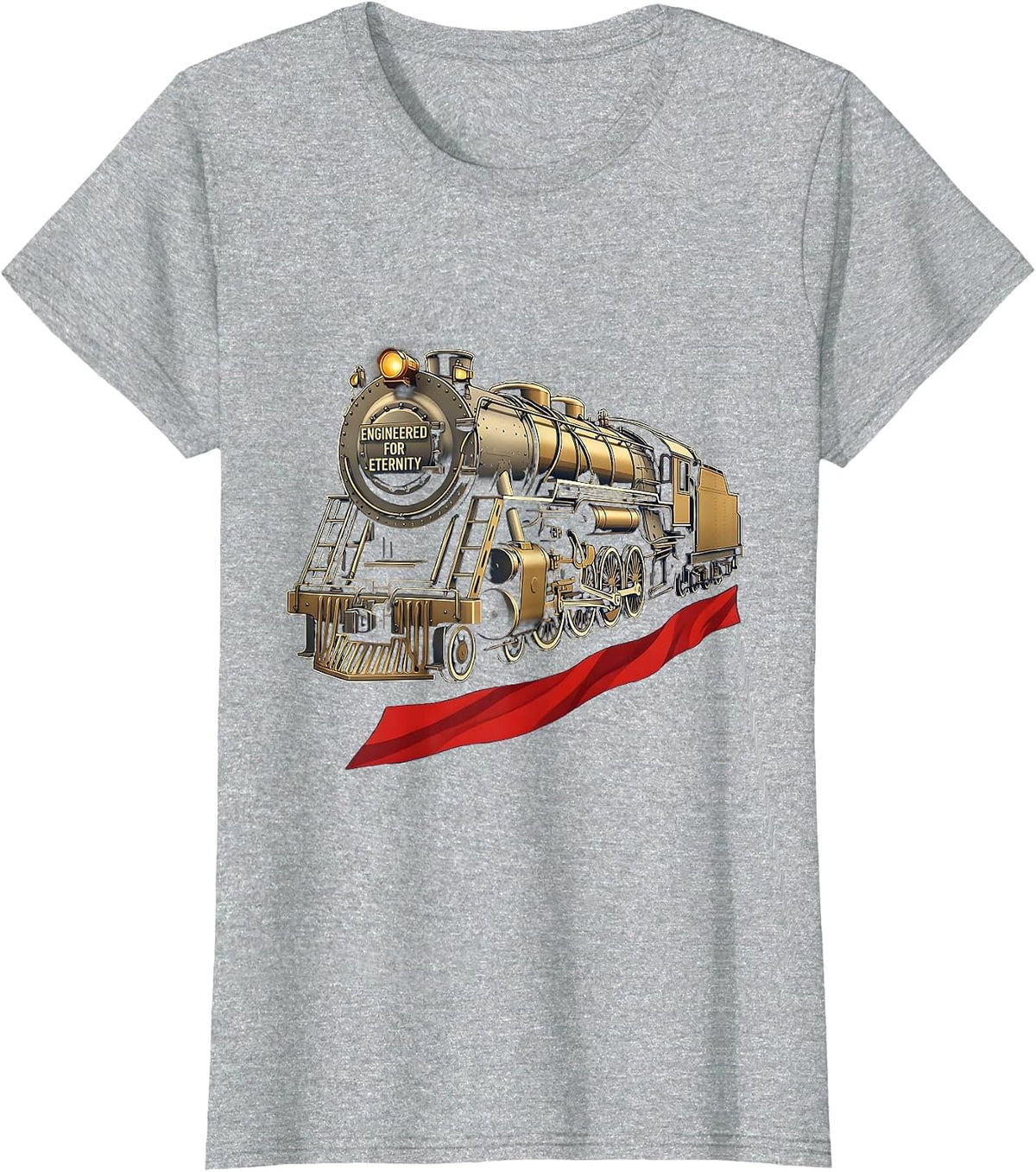 Women's Engineered for Eternity Big Boy 4014 Train USA 250th T-Shirt - Heather Grey