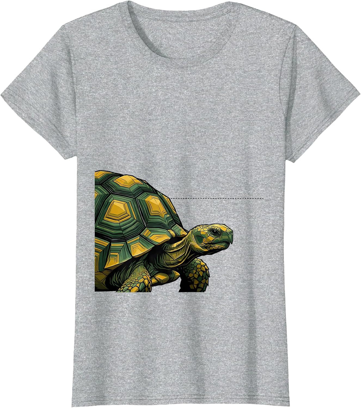 Women's Geometric Tortoise Animal Lover Humor T-Shirt - Heather Grey