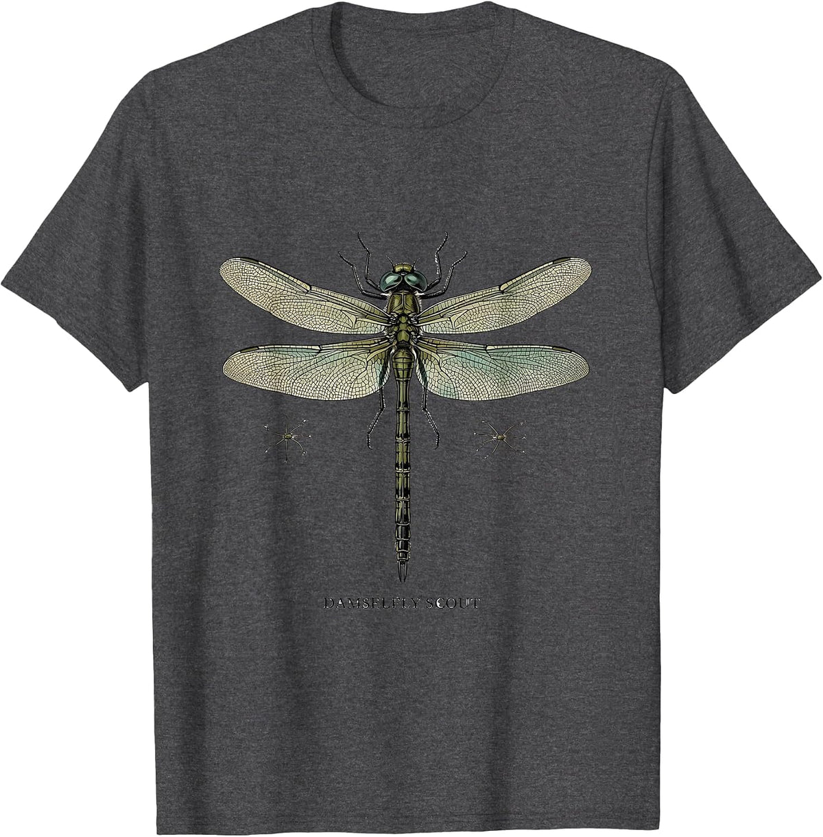 Damselfly Scout Botanical Entomology Bug Collector Nature T-Shirt - Dark Heather Grey