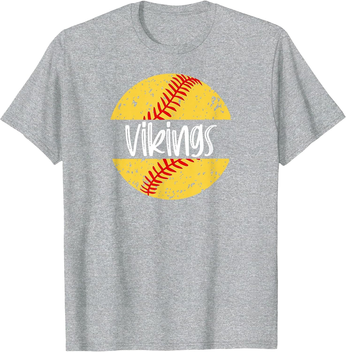 Vikings Softball Team Mascot School Spirit Game Day T-Shirt - Heather Grey