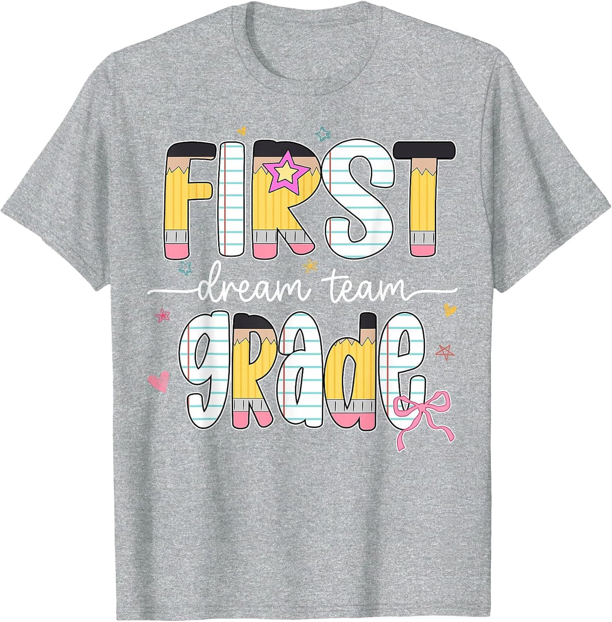 1st Grade Dream Team Back to School Teacher Student Kids T-Shirt - Heather Grey