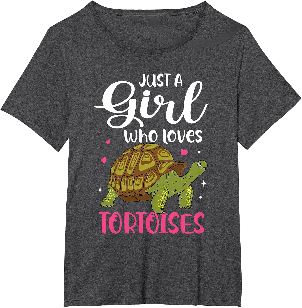 Turtle Reptile Women Cute Just A Girl Who Loves Tortoises T-Shirt - Dark Heather Grey