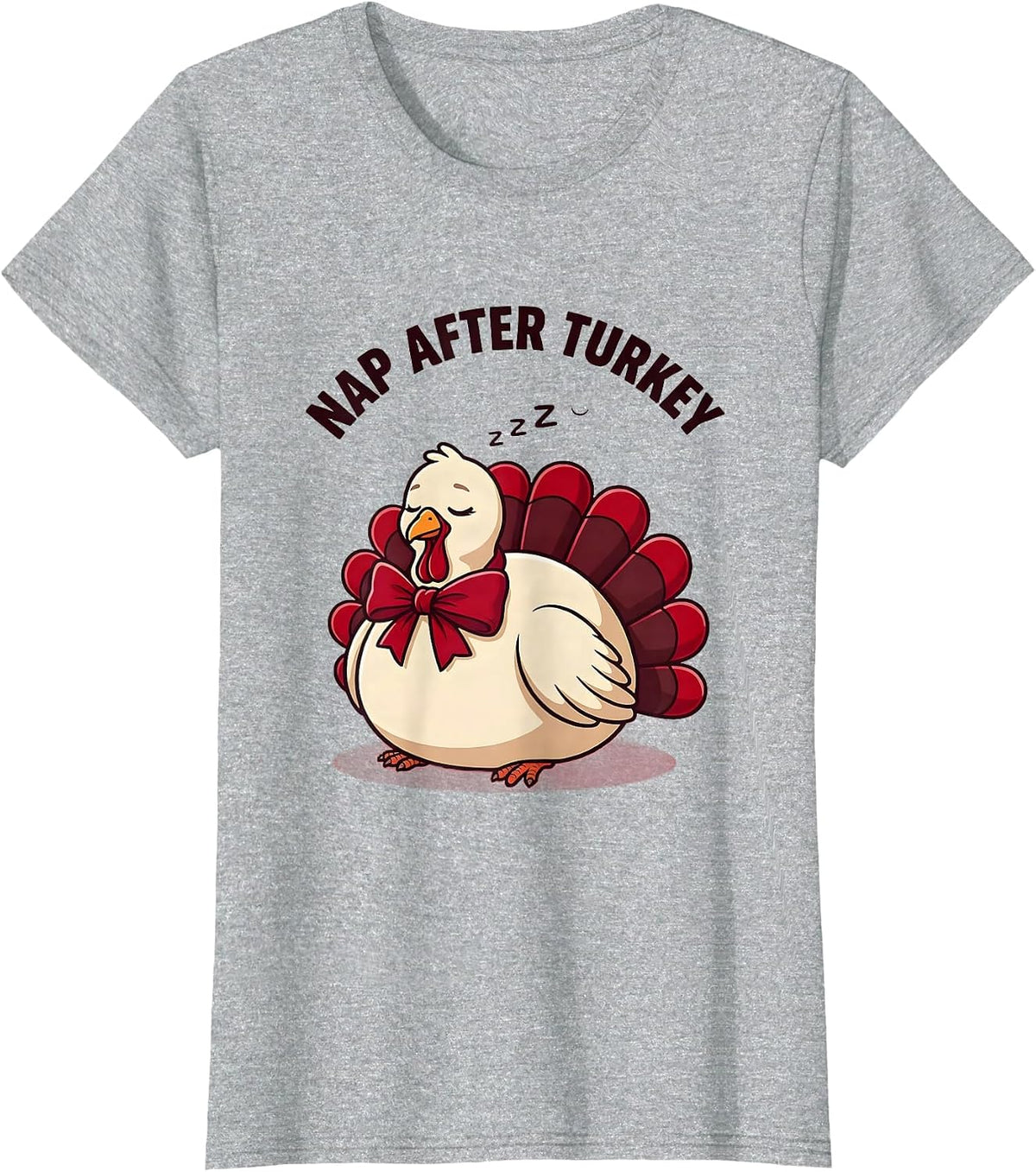Nap After Turkey Funny Thanksgiving Design T-Shirt - Heather Grey