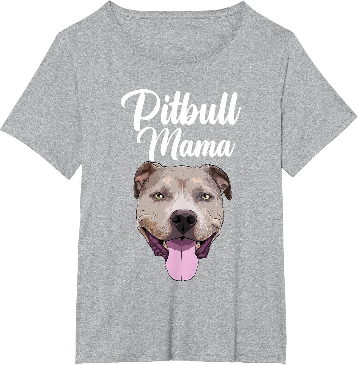 Cool Pitbull Mom for Women Mama Pitbull Owner Dog Lover T-Shirt - Heather Grey
