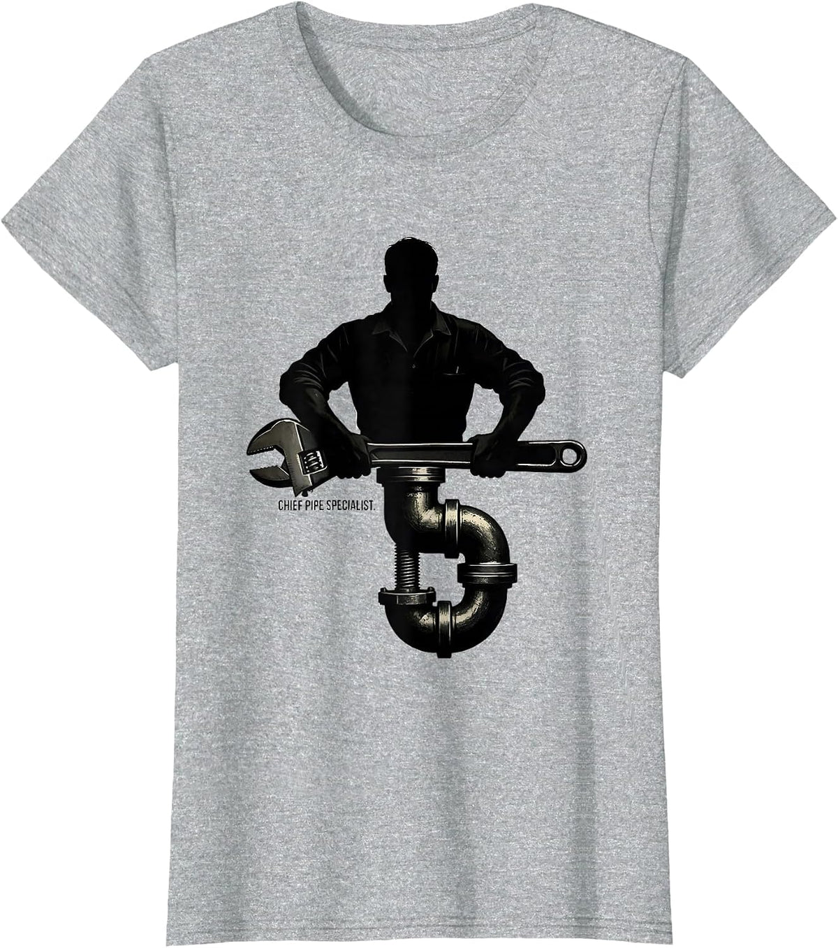 Chief Pipe Specialist Funny Plumber Pipefitter Steamfitter T-Shirt - Heather Grey