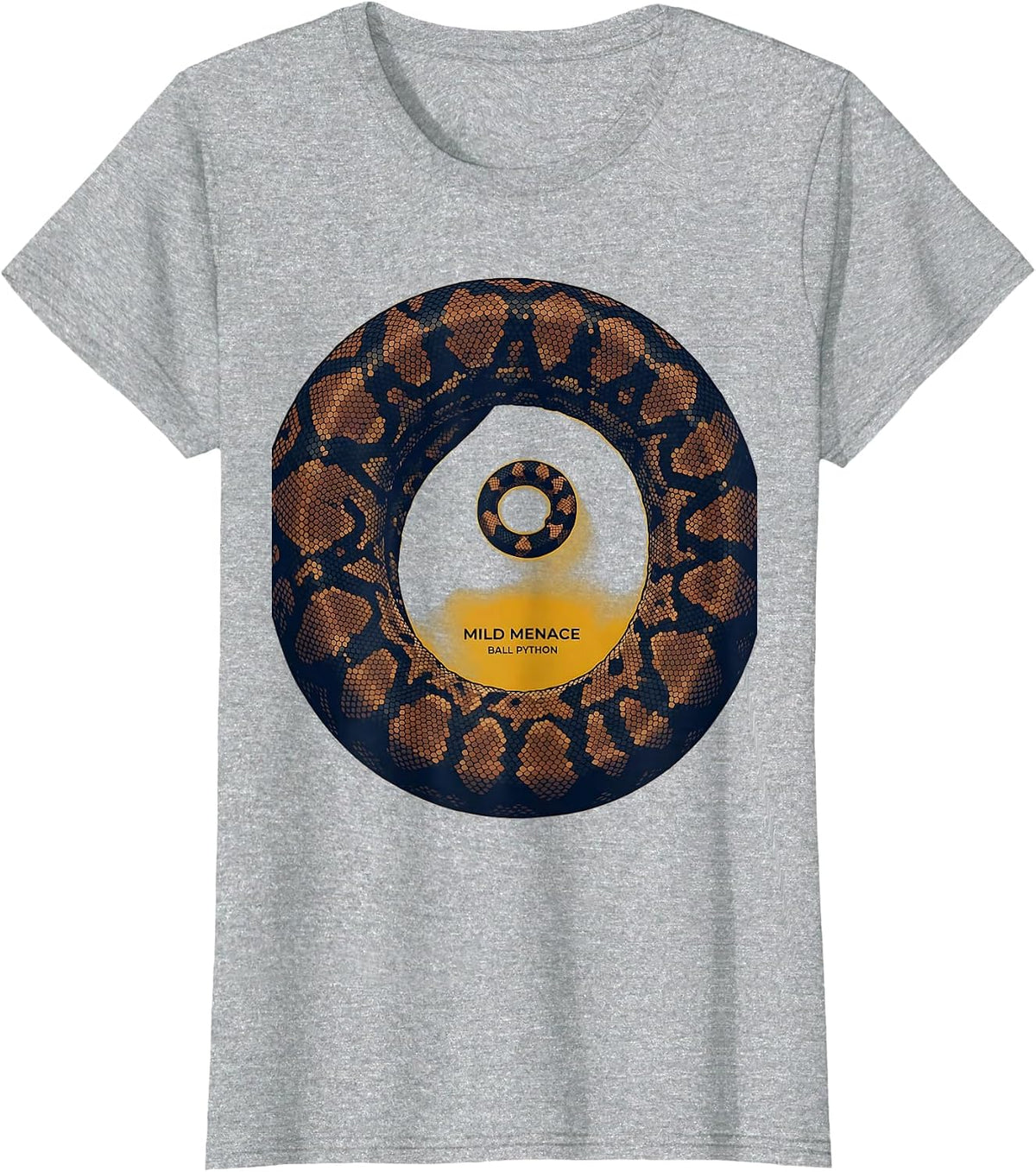 Mild Menace Ball Python Snake Lover Meme Humor T-Shirt - Heather Grey