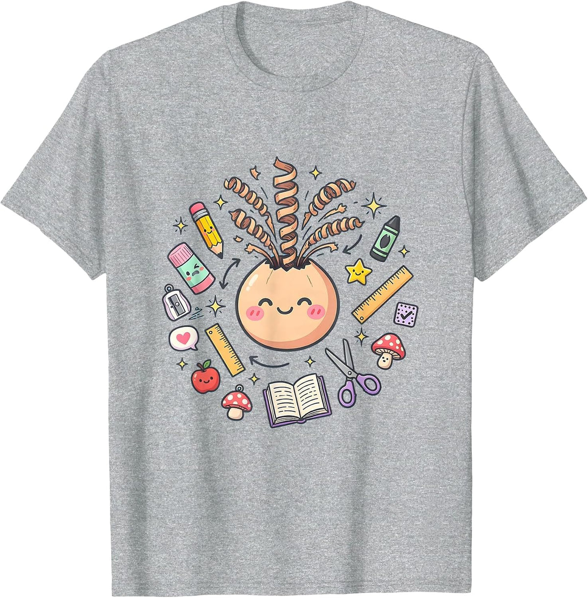 Men's Kindergarten Teacher Pencil Sharpener Art T-Shirt - Heather Grey