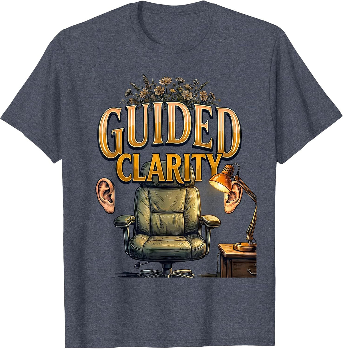 Guided Clarity Vintage School Counselor Mental Health T-Shirt - Heather Blue