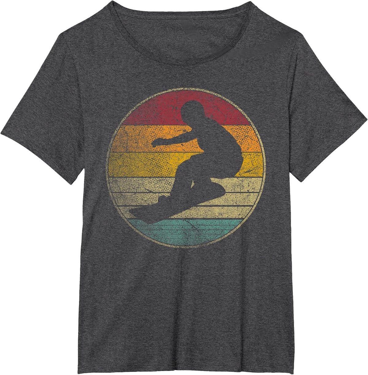 Winter Snowboard Snowboarder - Vintage Love Retro T-Shirt - Dark Heather Grey