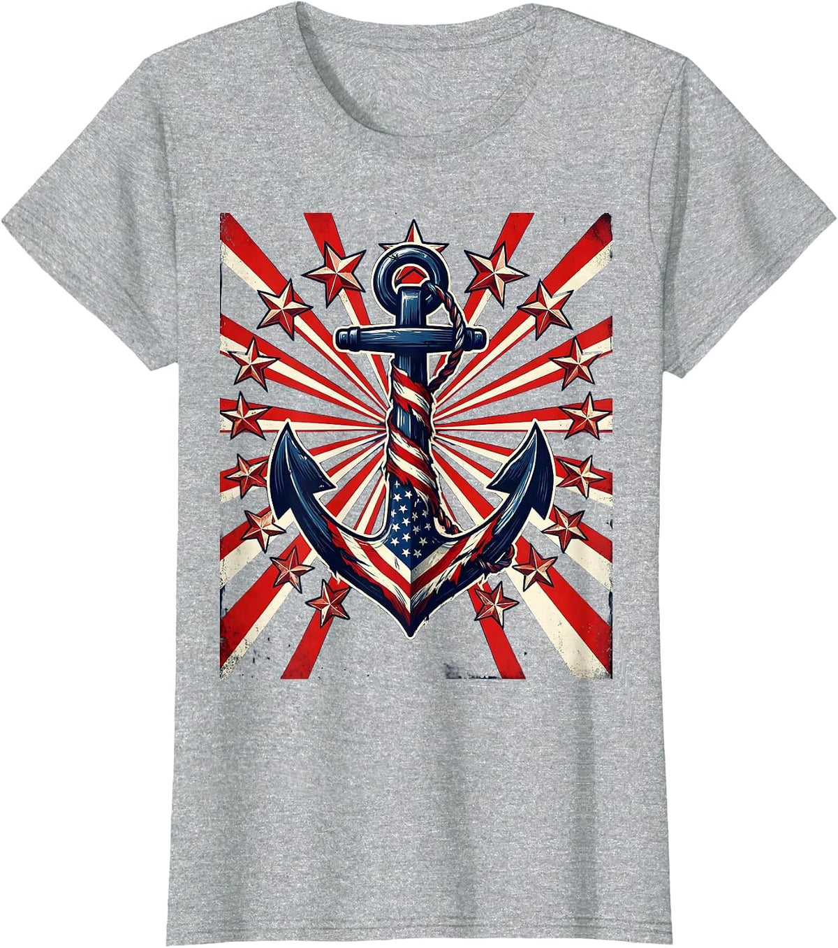 Women's Anchor Sinking Into the Deep Ocean Graphic T-Shirt - Heather Grey