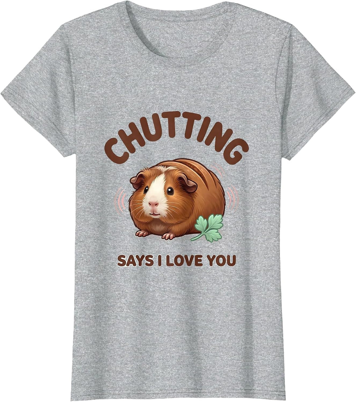 Women's Chutting Says I Love You Cute Kawaii Guinea Pig Lover Gift T-Shirt - Heather Grey