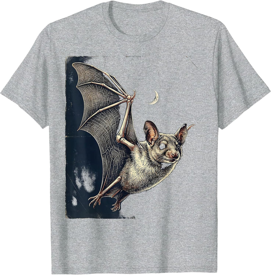 Vintage Mexican Free-Tailed Bat Halloween Bat Lover T-Shirt, Men, Heather Grey, 3X-Large - As Pictured