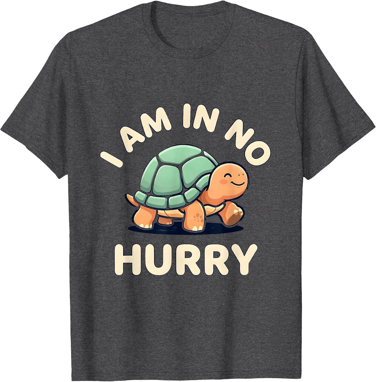 I Am In No Hurry Cute Kawaii Tortoise Lover Humor T-Shirt - Dark Heather Grey