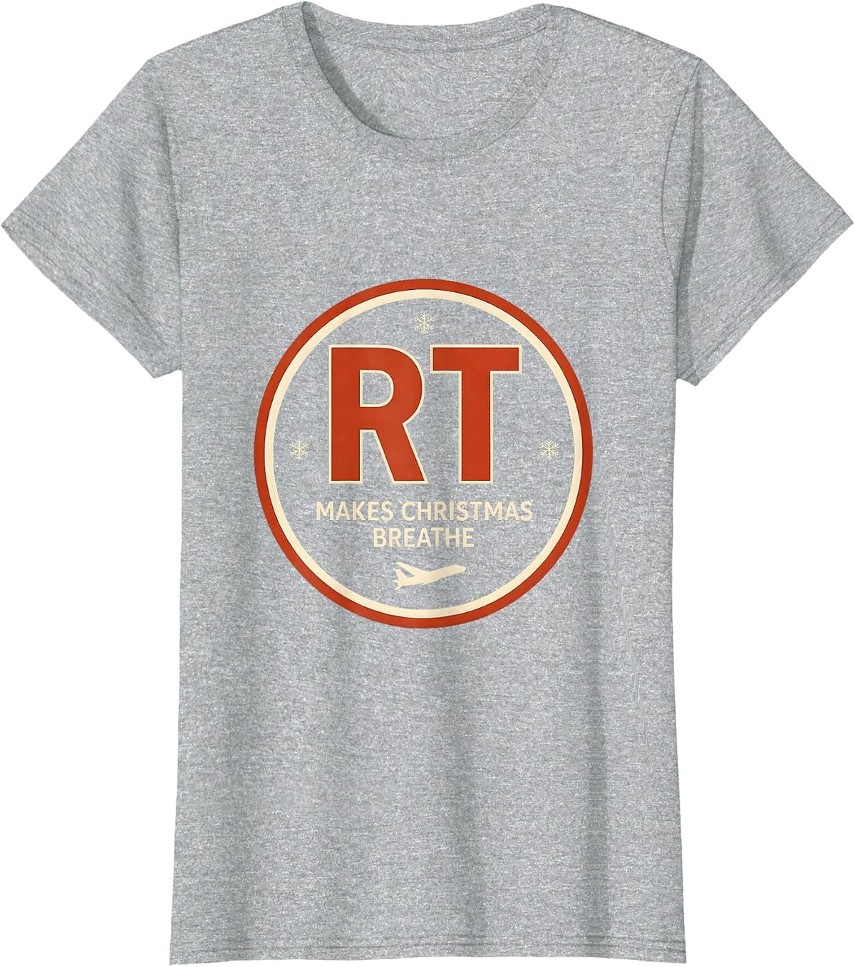 RT Makes Christmas Breathe Funny Respiratory Therapist T-Shirt - Heather Grey