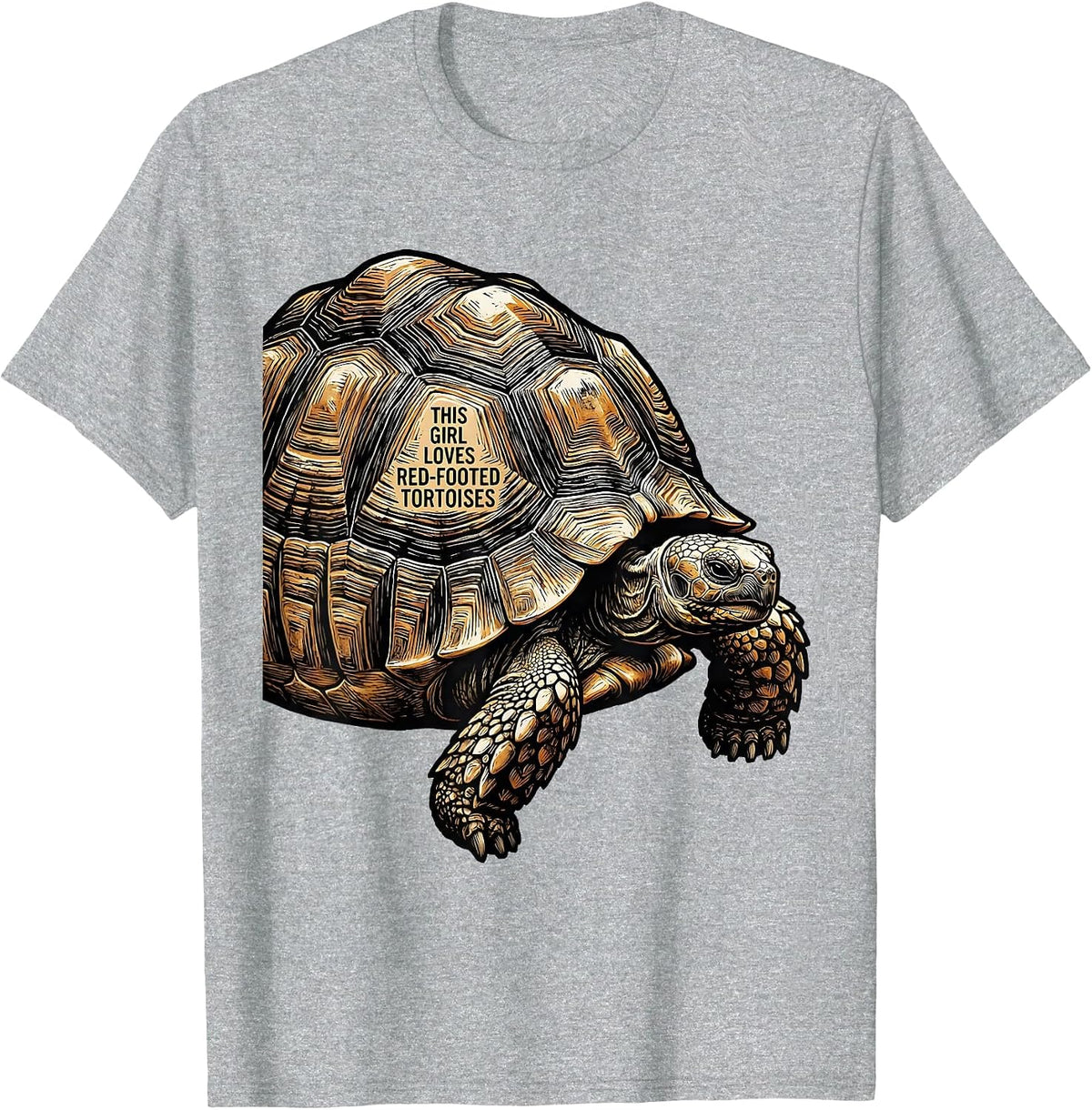 Men's This Girl Loves Red-Footed Tortoises Cute Reptile Lover Gift T-Shirt - Heather Grey