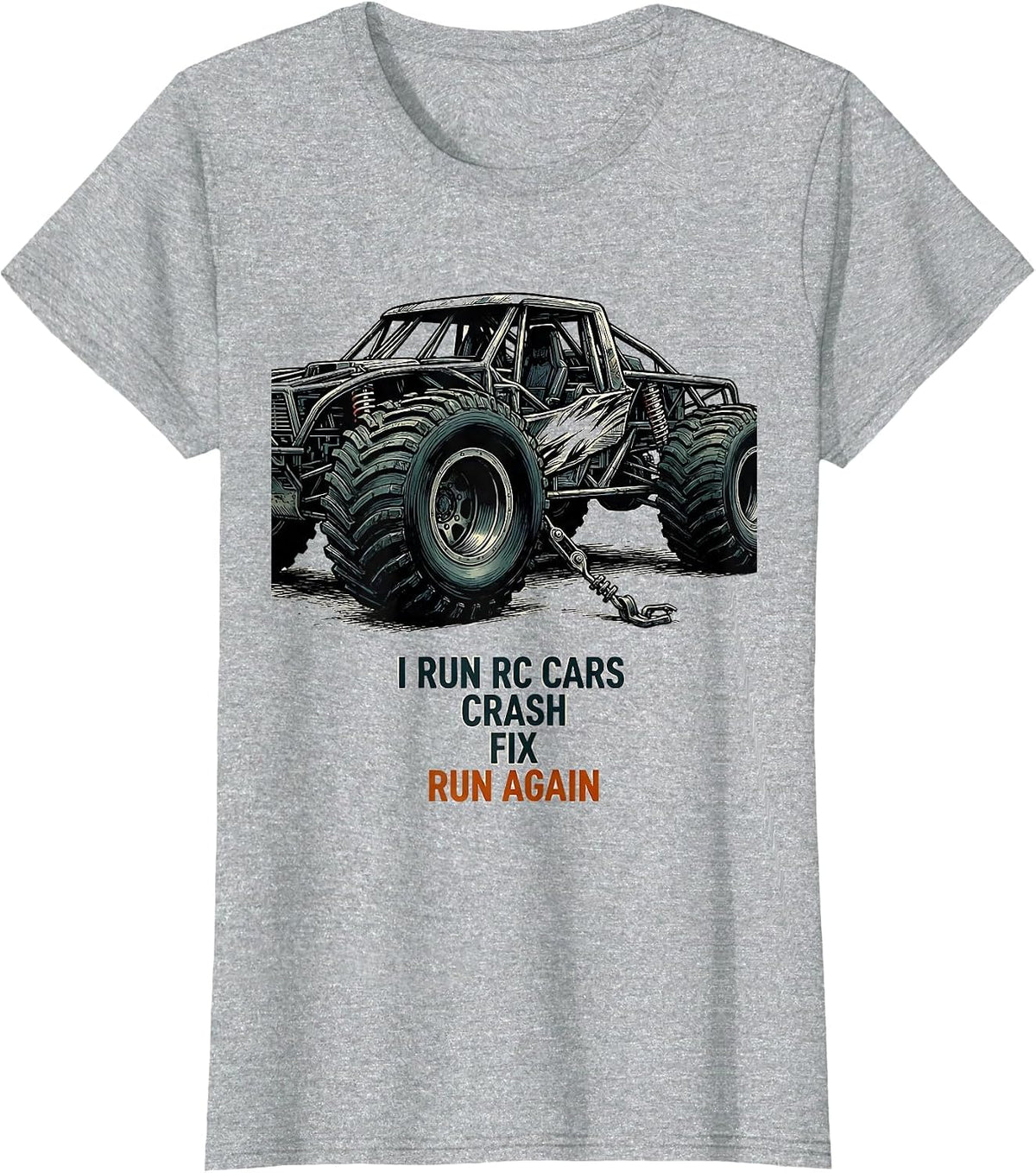 I Run RC Cars Crash Fix Run Again Funny RC Racer Hobbyist T-Shirt - Heather Grey