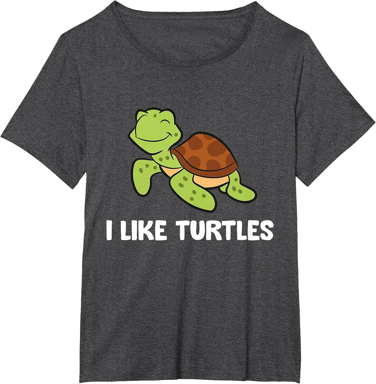 I Like Turtles Reptile Funny Sea Turtle T-Shirt - Dark Heather Grey