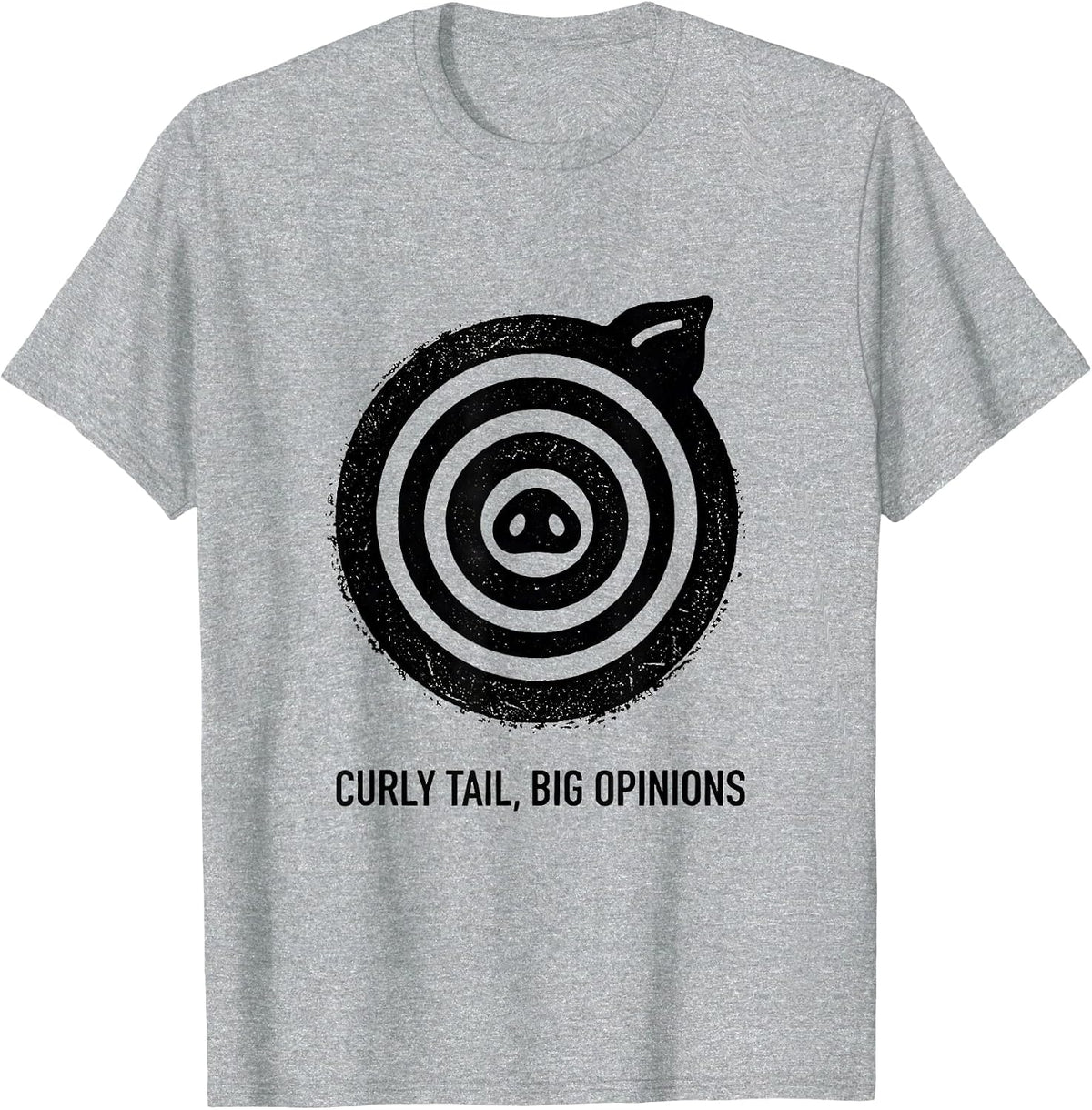Men's Curly Tail, Big Opinions Funny Guinea Pig Lover Pet Humor T-Shirt - Heather Grey
