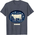 Happy Cow Happy Life Cheerful Farm Animal Design T-Shirt - Heather Blue