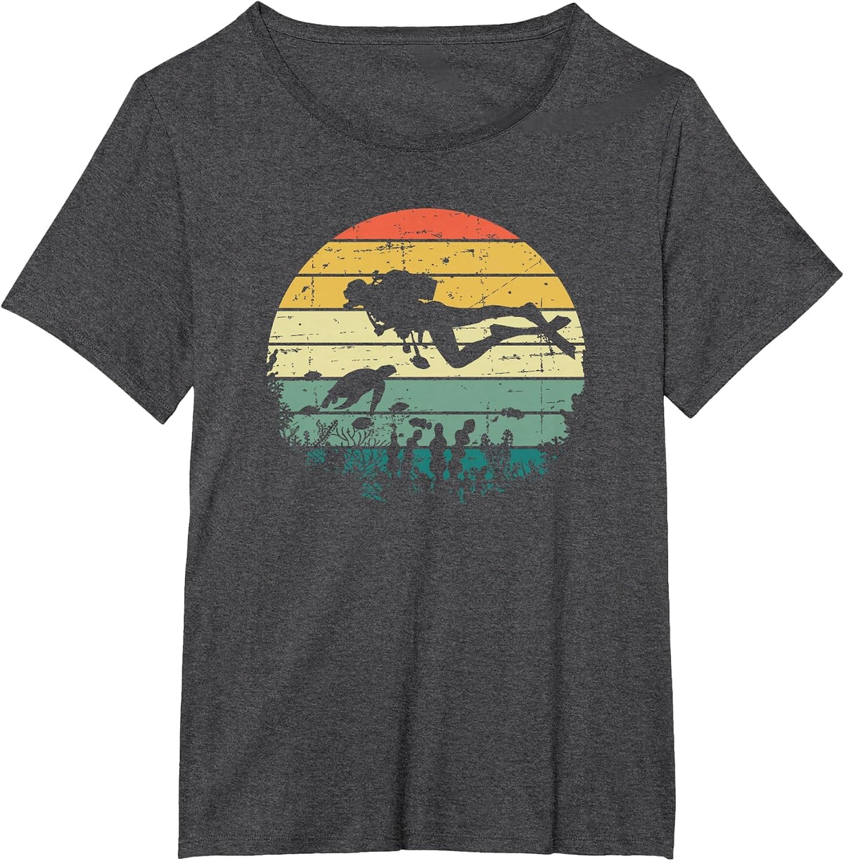 Funny Vintage Scuba Diving Dive Diver T-Shirt - Dark Heather Grey