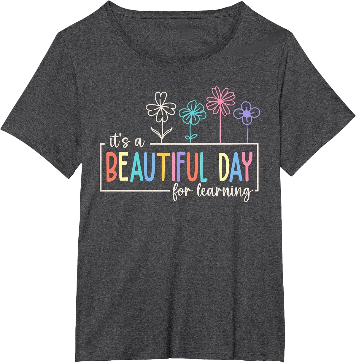 It's a Beautiful Day for Learning Teacher Students Women T-Shirt - Dark Heather Grey