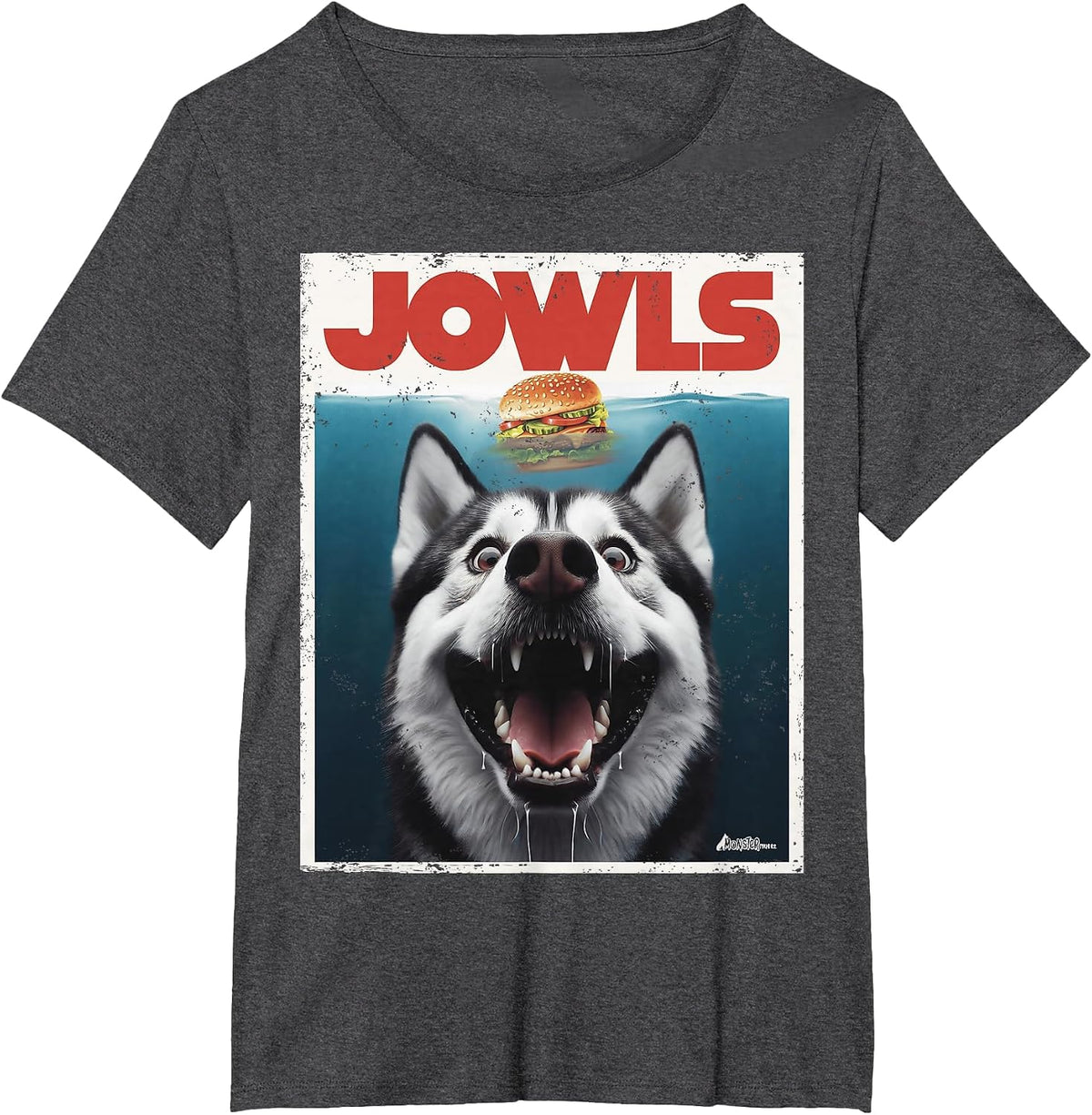 Funny Siberian Husky Jowls, Sled Dog Mom Top Alaskan Dog Dad T-Shirt - Dark Heather Grey