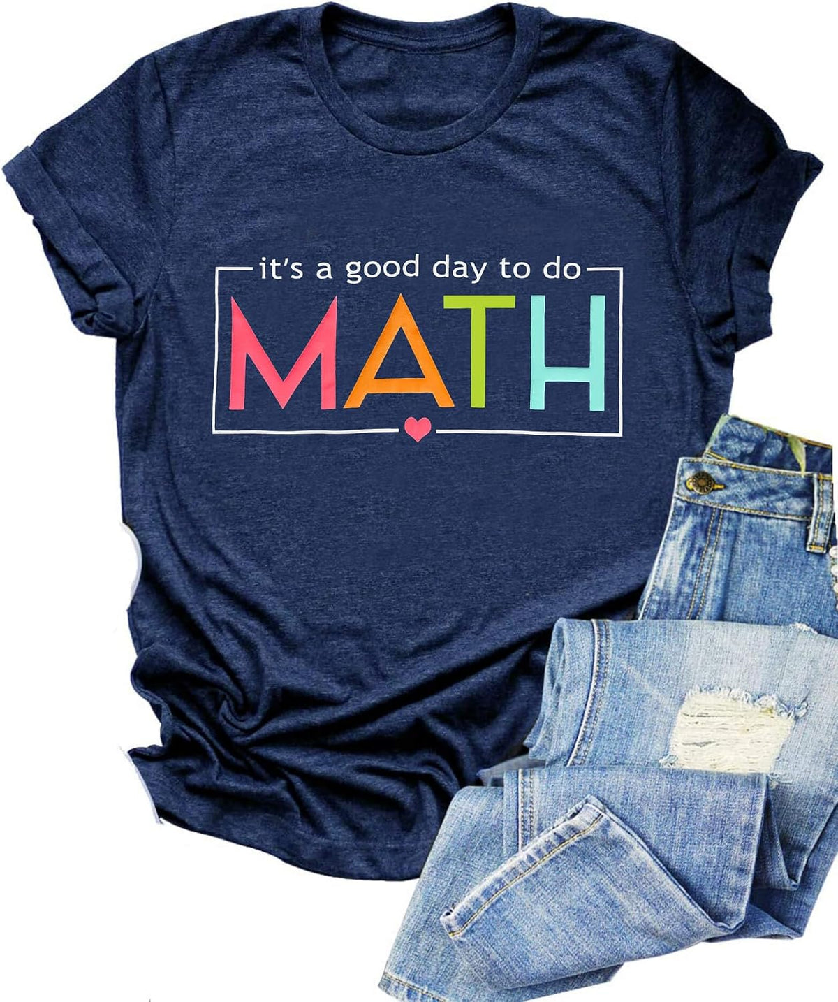 Teacher Shirts Women Happy First Day of School Tshirts Back To School Gifts - Math-dark Blue