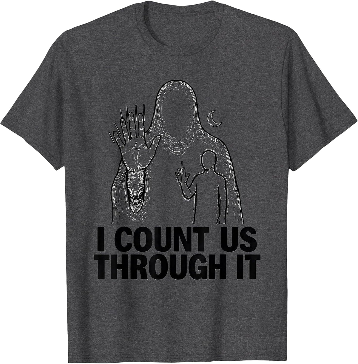 I Count Us Through It Funny Paraprofessional Ghost Halloween T-Shirt - Dark Heather Grey