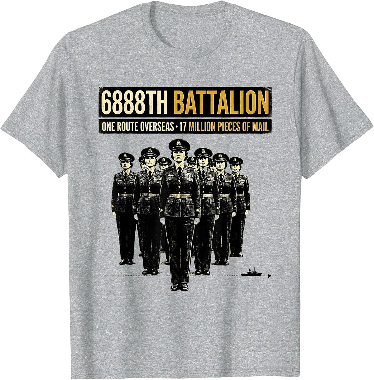 Men's 6888th Battalion WWII Black Servicewomen Tribute T-Shirt - Heather Grey