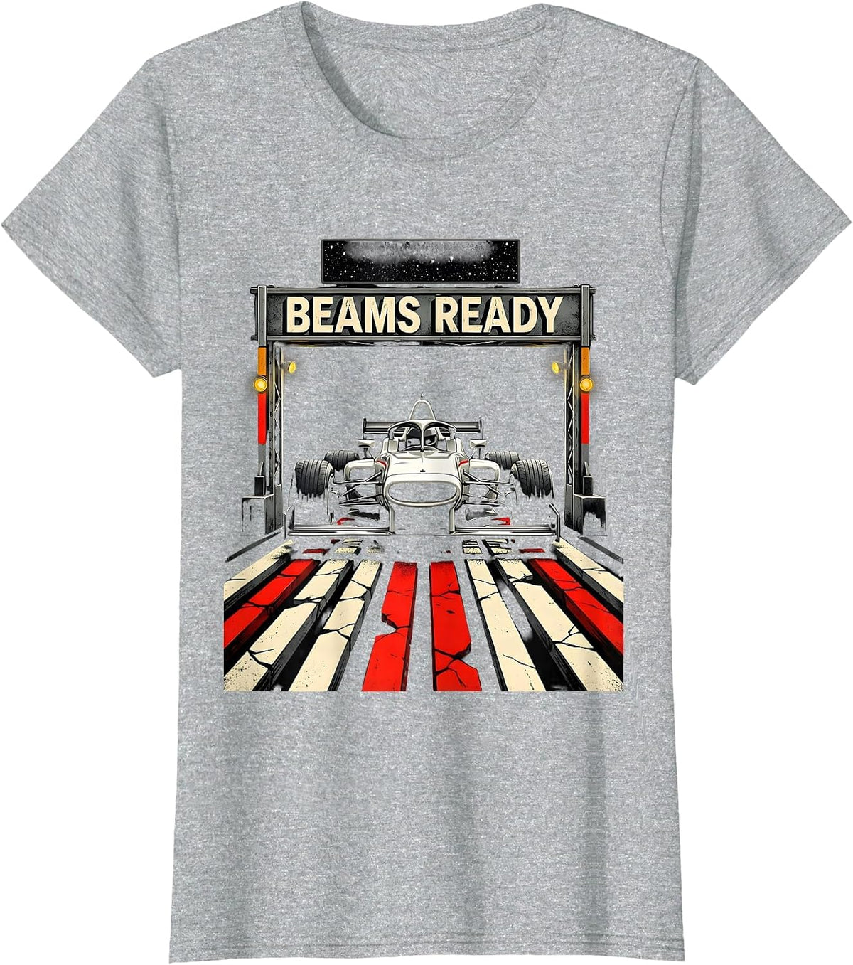 Women's Beams Ready Patriotic RC Car Racing Sprint Car Hobbyist Gift T-Shirt - Heather Grey