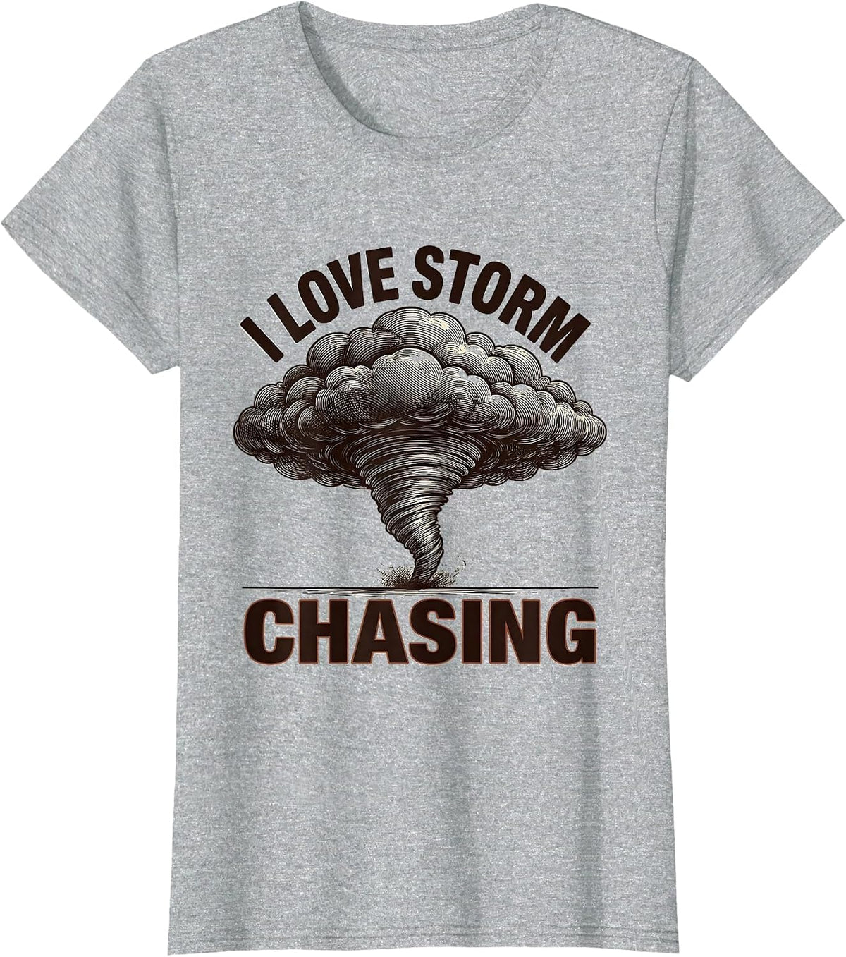 Women's I Love Storm Chasing Crosshatch Etching Meteorology T-Shirt - Heather Grey