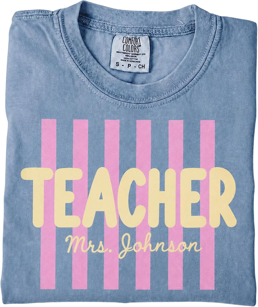 LOVELYPOD Custom Back to School Teacher Shirt, Teacher Team Shirts, Grade Level Tee, First Second Third Fourth Fifth Grade -