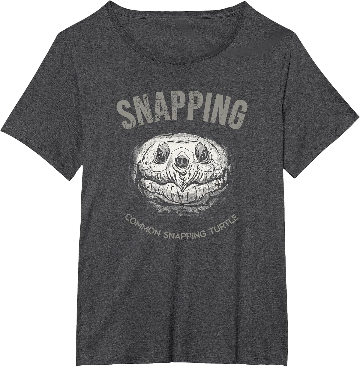 Common snapping Turtle, Vintage Design for Reptile Lovers T-Shirt - Dark Heather Grey