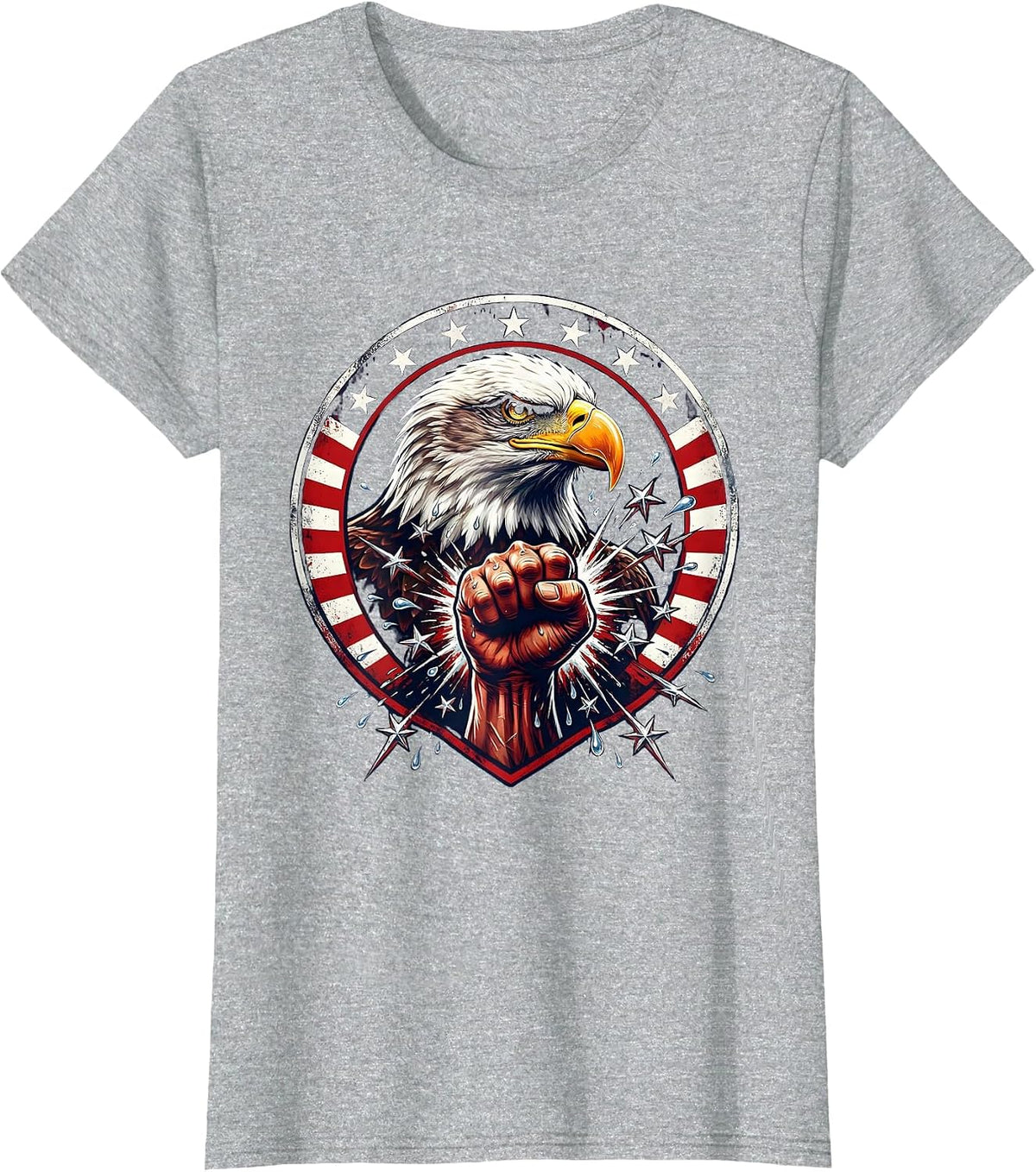 American Boxer Mid-Punch Fighter Graphic T-Shirt - Heather Grey
