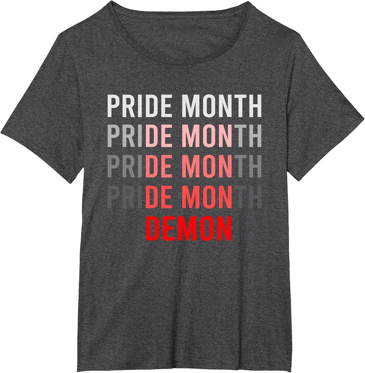 Pride Month Demon T-Shirt - Dark Heather Grey