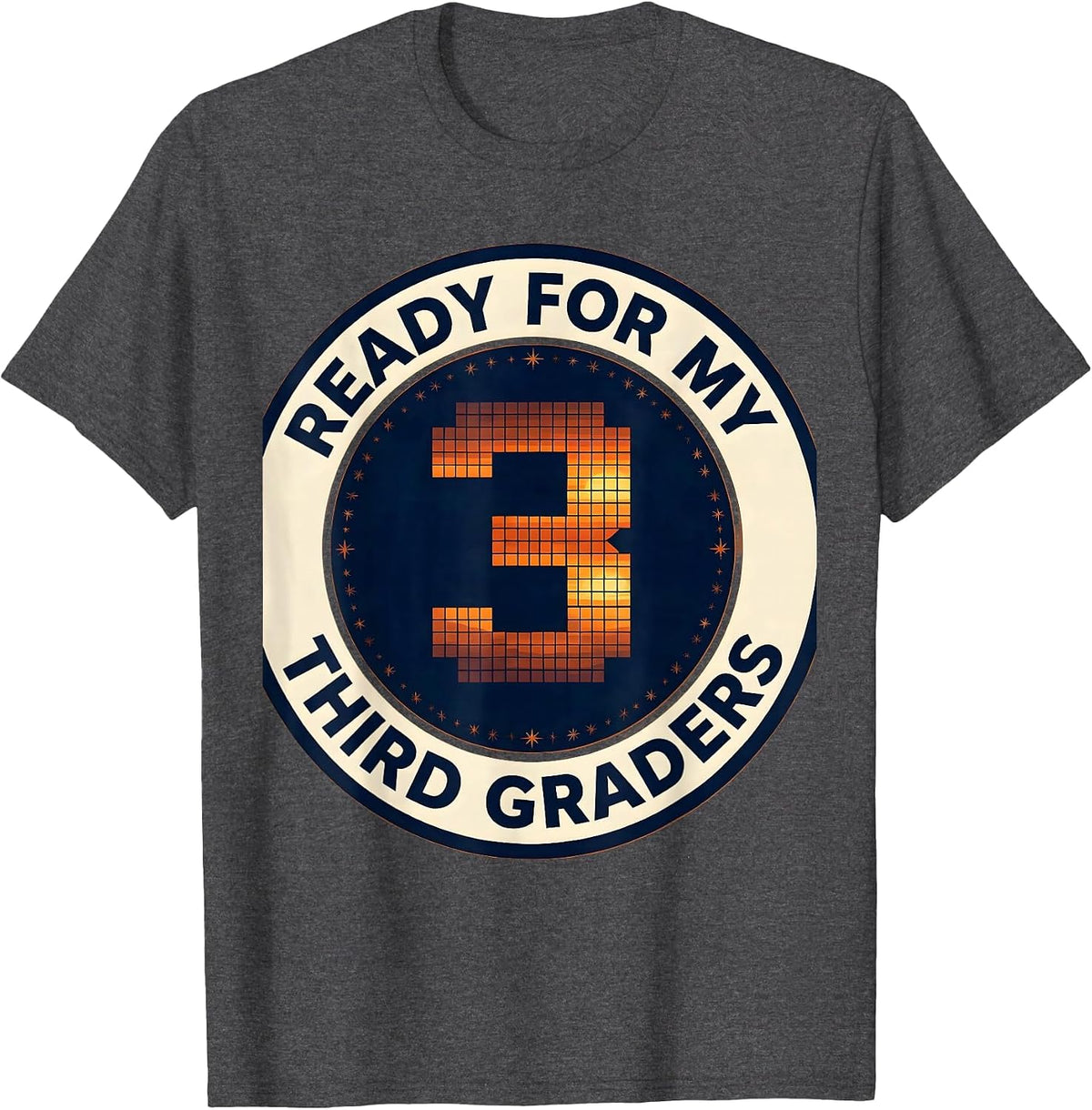 Ready For My Third Graders Retro Teacher Back To School T-Shirt - Dark Heather Grey
