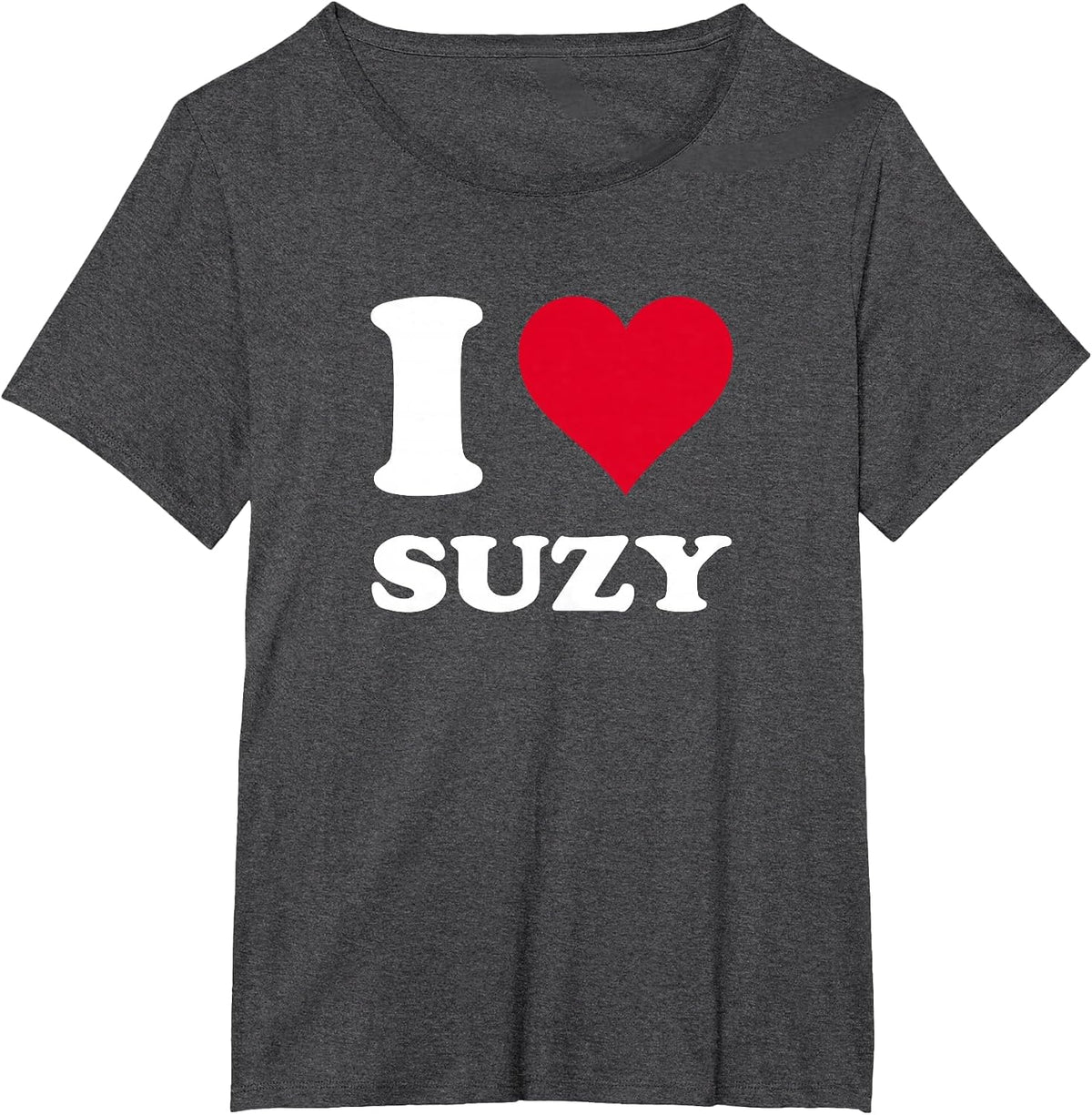 Red Heart I Love Suzy T-Shirt - Dark Heather Grey