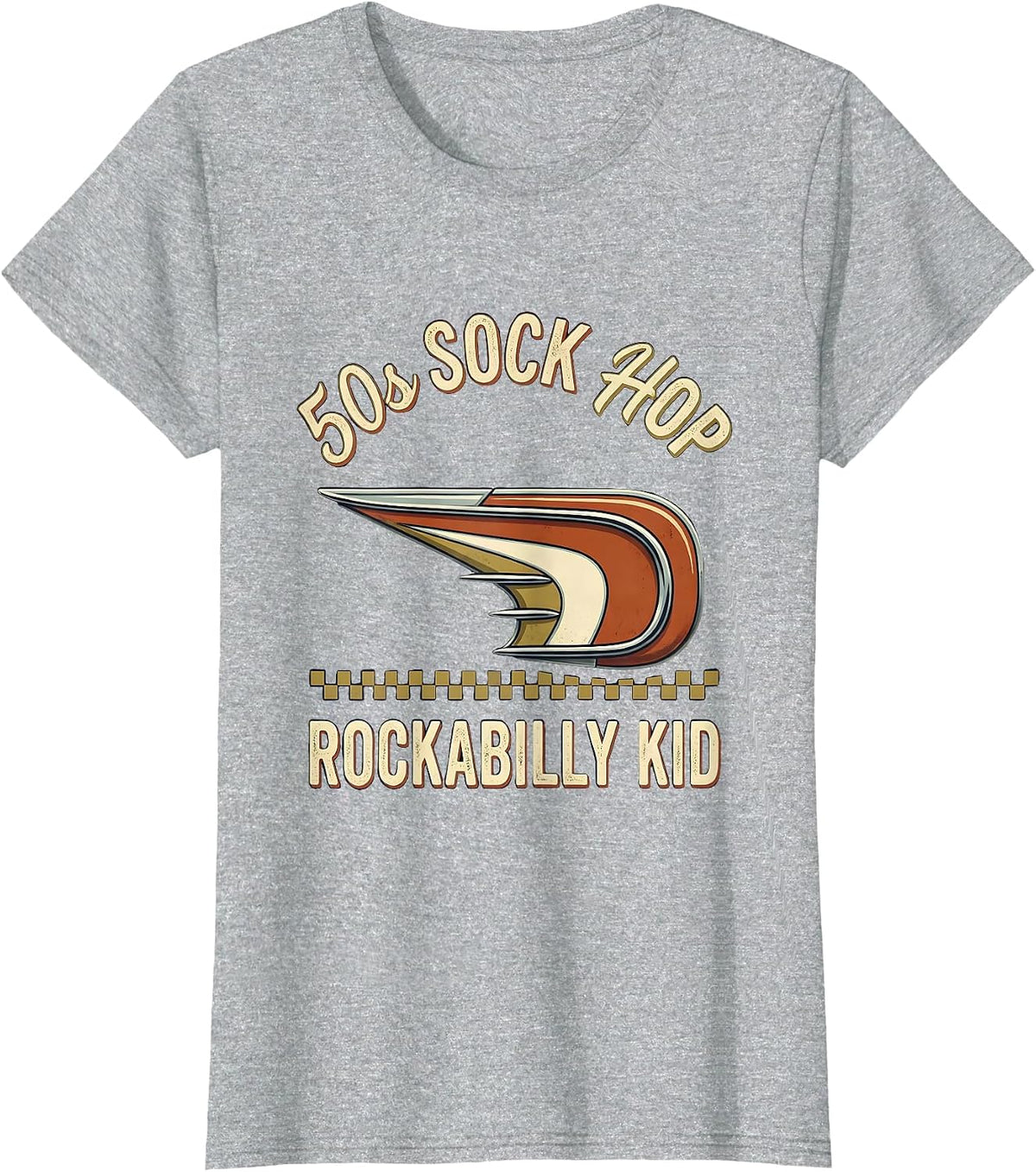 50s Sock Hop Rockabilly Kid Vintage Retro Costume Party T-Shirt - Heather Grey