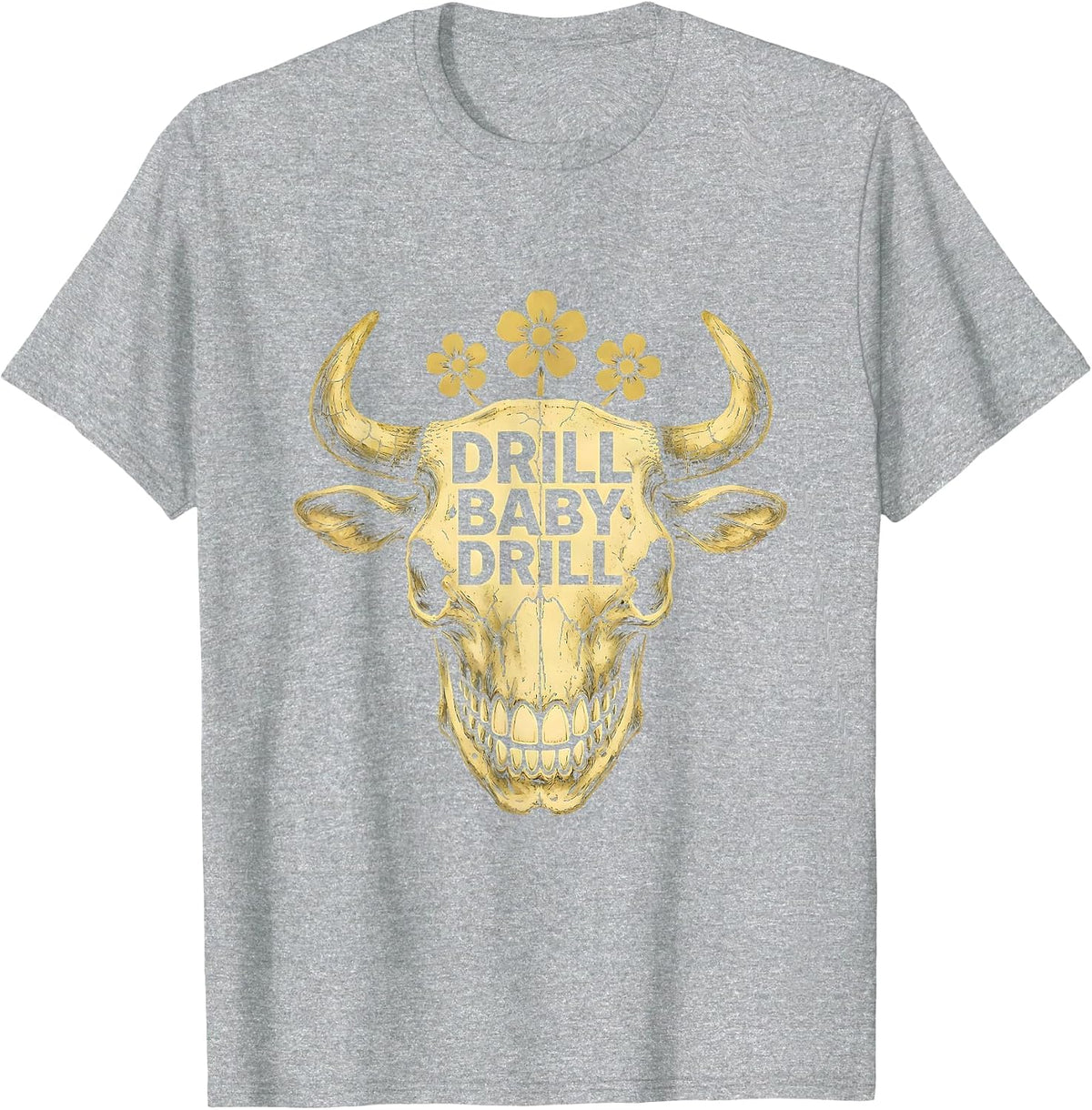 Men's Drill Baby Drill Dental Halloween Design T-Shirt - Heather Grey