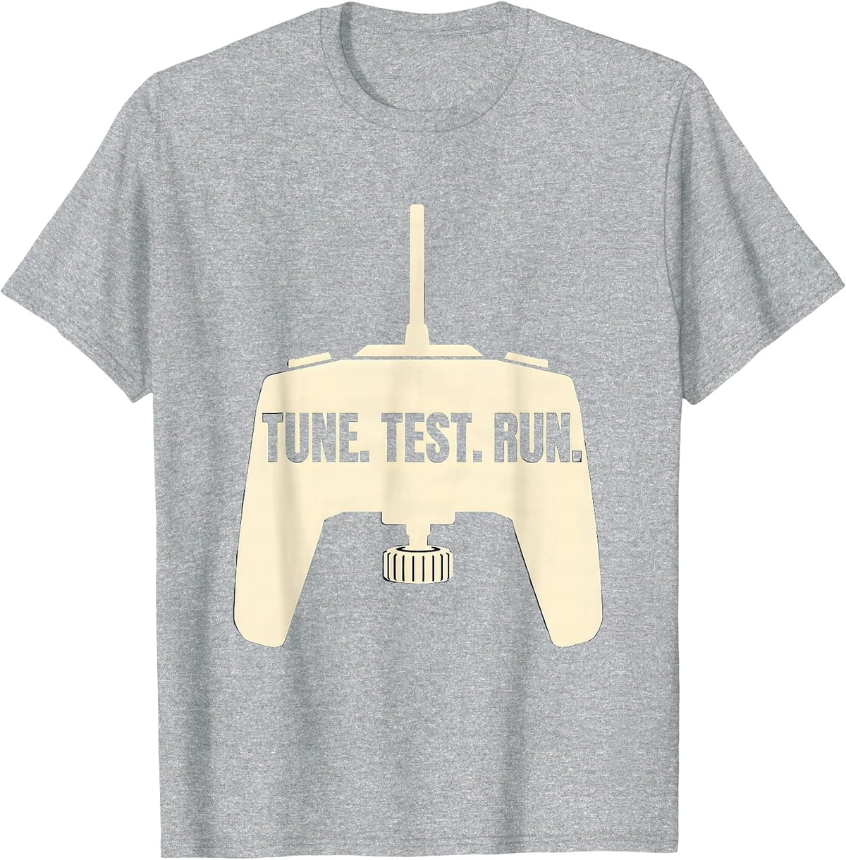 Men's Tune. Test. Run RC Car Racing Silhouette Drag Racing T-Shirt - Heather Grey